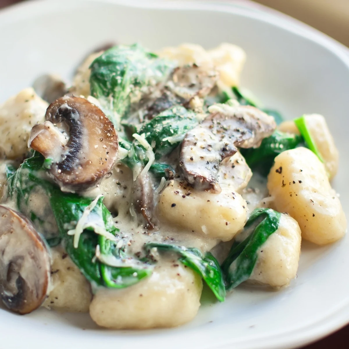 Comforting Italian-inspired gnocchi with tender veggies, rich cream sauce, and golden edges.