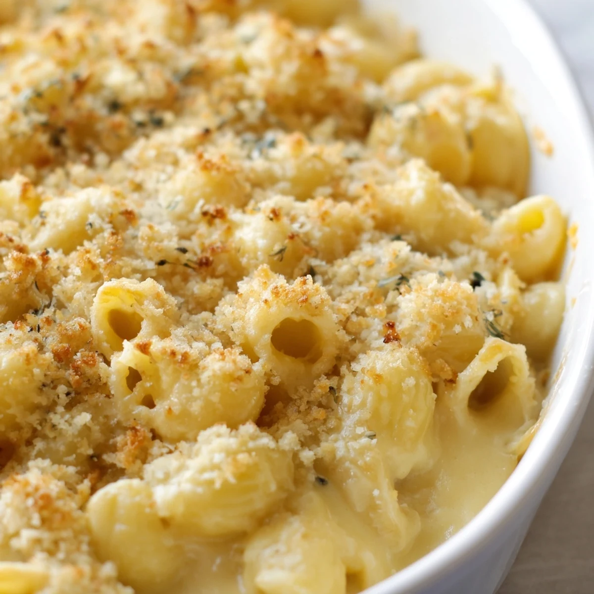 Buttery elbow pasta coated in rich, velvety cheese sauce makes Classic Oven-Baked Macaroni and Cheese a perfect vegetarian main.