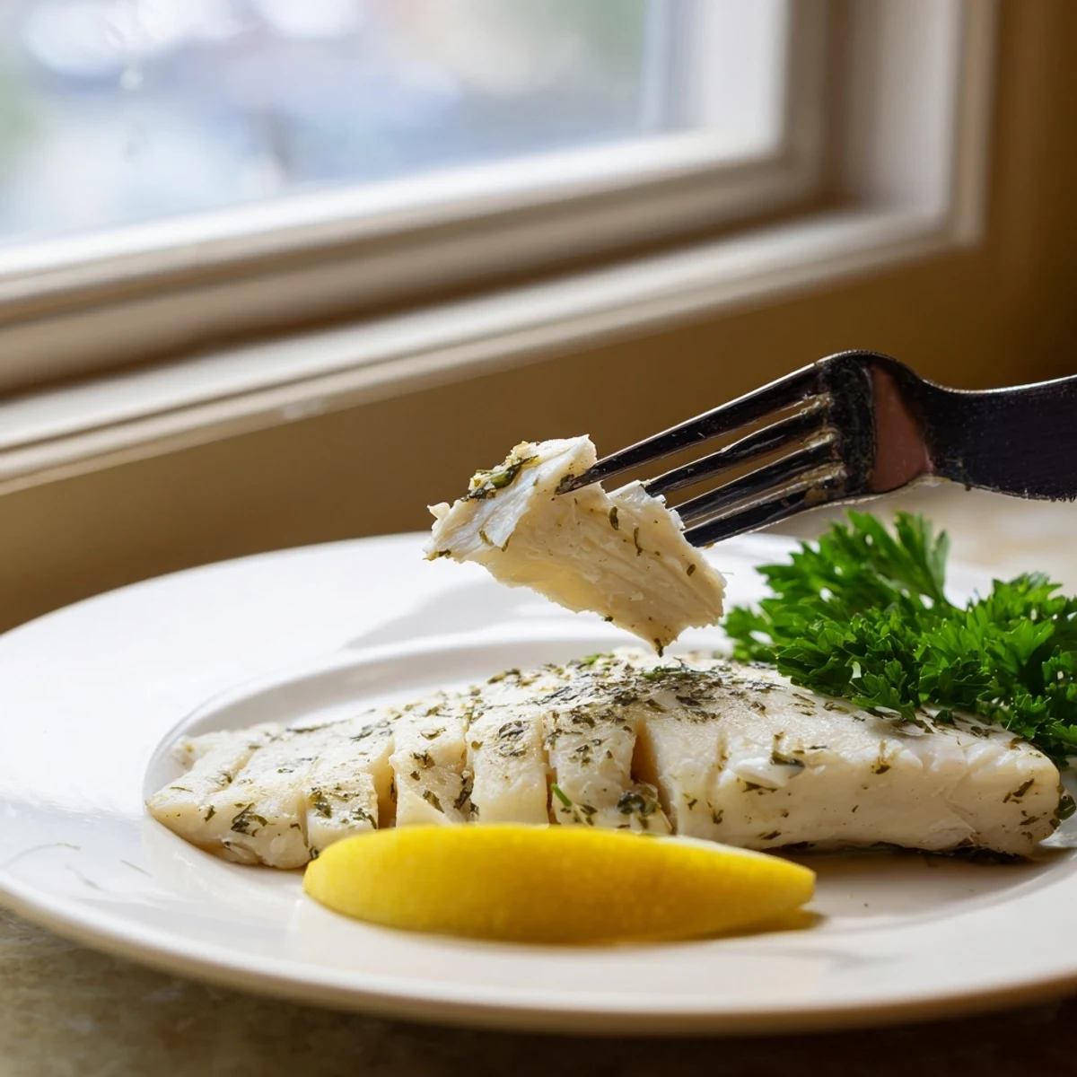 Serve the Sheet Pan Lemon Herb Tilapia with fresh parsley and lemon wedges for a bright, healthy weeknight dinner.