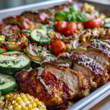 Sheet Pan Chicken Zucchini Corn