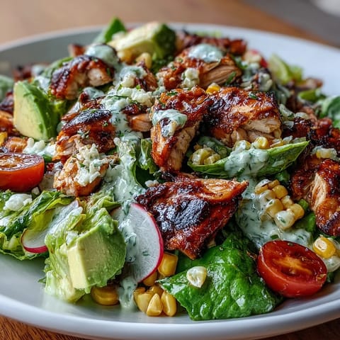 Vibrant chopped salad featuring grilled chicken and charred corn, perfect for lunch.
