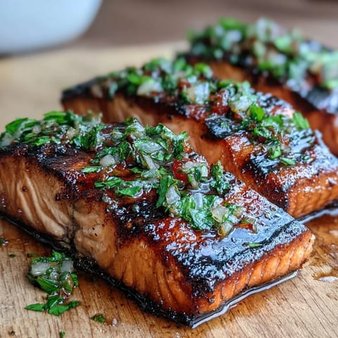 Grilled salmon with strawberry salsa, a fresh and vibrant dish perfect for spring evenings.