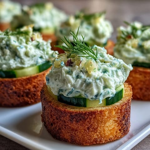 Derby Day Benedictine Cucumber Canapés: creamy, refreshing appetizer bites spread generously.