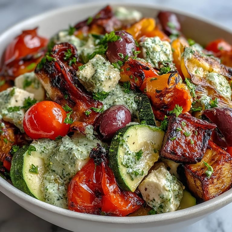 Enjoy this easy Roasted Greek Salad, a flavorful Mediterranean dish perfect for summer.