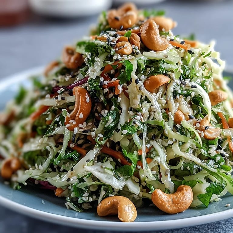 Vibrant Asian Cabbage Salad garnished with green onions, served alongside grilled tofu, highlighting its vegan and gluten-free qualities.
