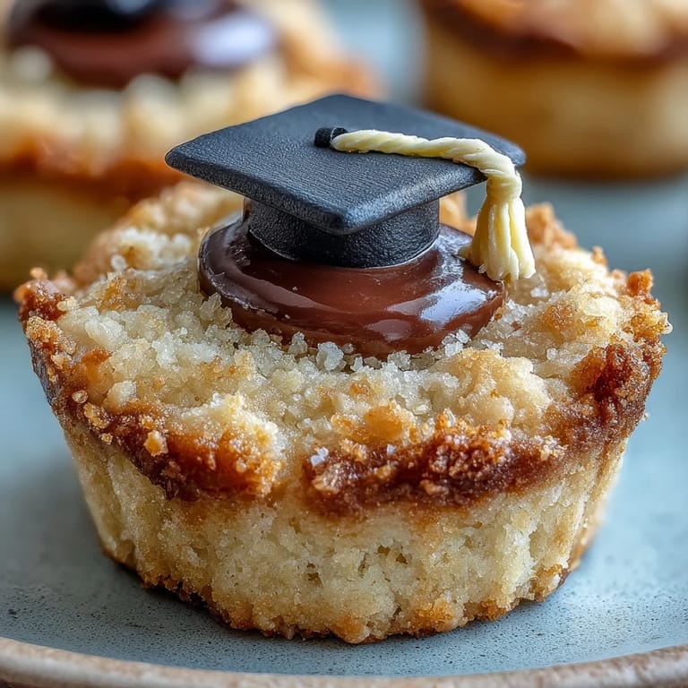 Adorable sugar cookies topped with black fondant mortarboard hats, ideal for honoring graduates in style.