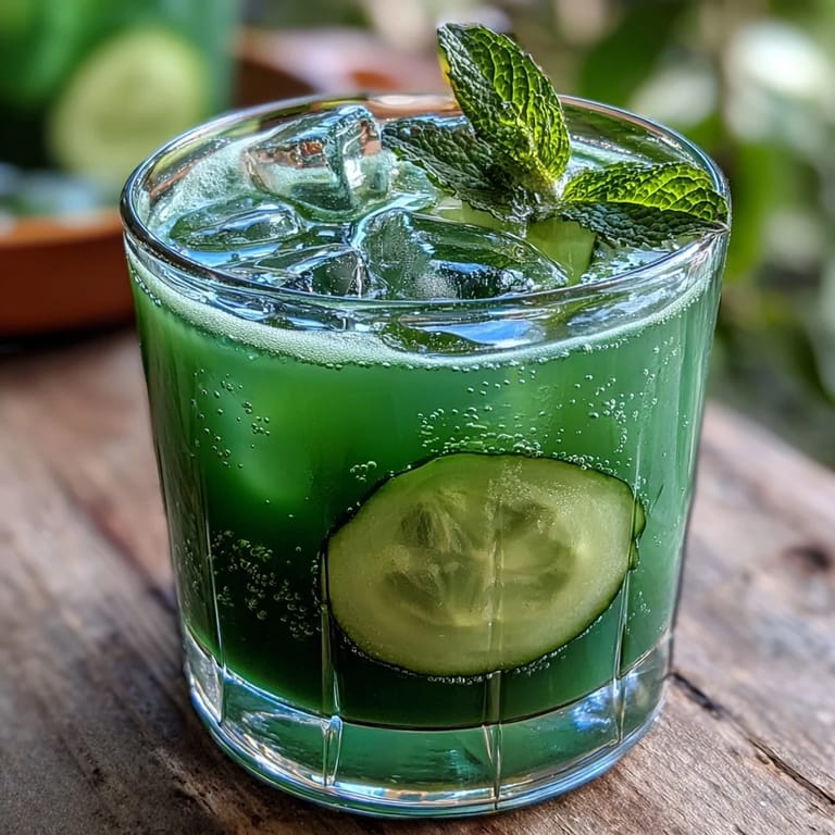 Refreshing Green Detox Cucumber Mint Agua Fresca, a vibrant, blended healthy beverage.