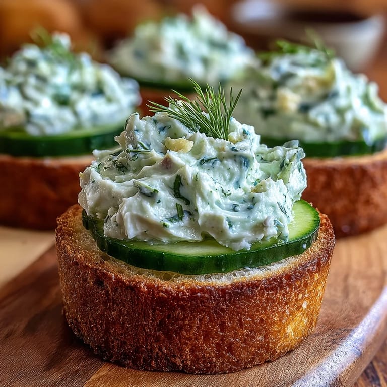 Enjoy bite-sized Derby Day Benedictine Cucumber Canapés, a perfect Southern appetizer visually.