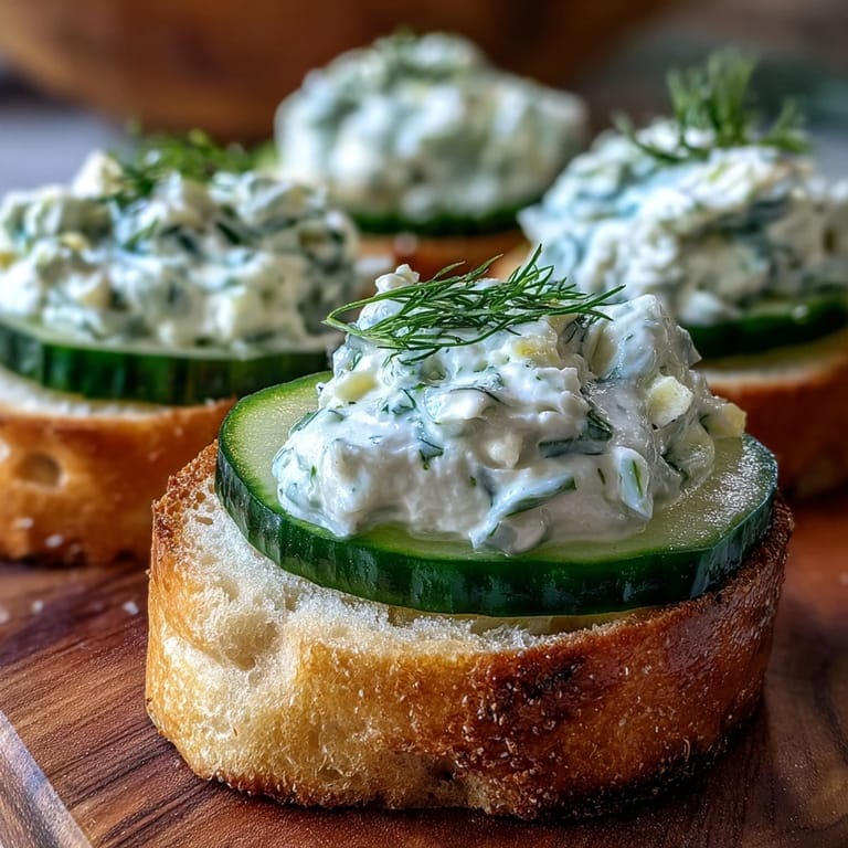 Elegant Derby Day Benedictine Cucumber Canapés, topped with crisp cucumber slices.