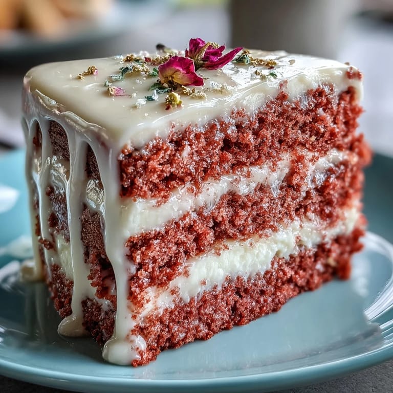 Stunning rosé velvet cake with gold drip, ideal for bridal shower dessert tables and special celebrations.