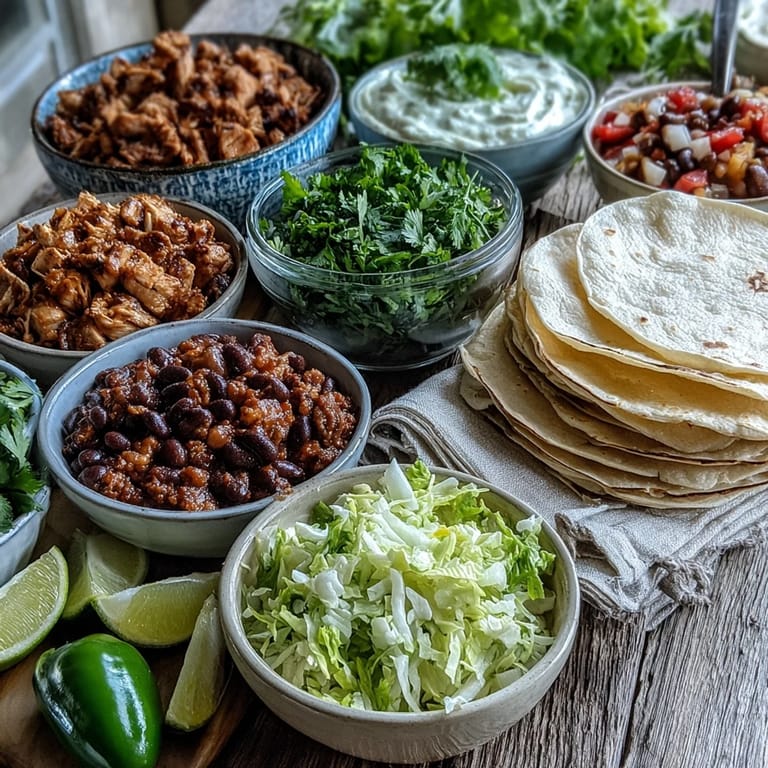 A festive DIY Taco Bar for Outdoor BBQ, featuring endless colorful toppings and warm tortillas.