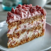 Creamy Candy Hearts Fake Cake slice with pink whipped frosting and crunchy candy hearts.