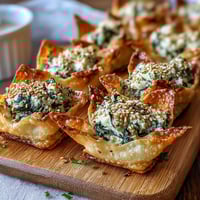 Golden Mediterranean Spinach and Feta Cheese Crisps in a mini muffin tin, ready to serve.